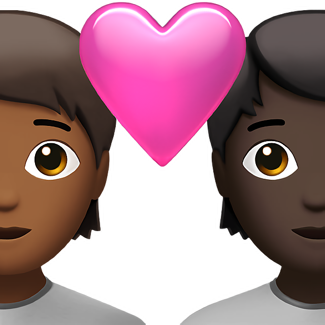 Couple With Heart: Person, Person, Medium-Dark Skin Tone, Dark Skin Tone