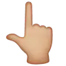 Backhand Index Pointing Up: Medium-Light Skin Tone Emoji 👆🏼 image - WhatsApp style