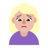 Woman Frowning: Medium-Light Skin Tone Emoji 🙍🏼‍♀️ image - Microsoft Classic 2D style