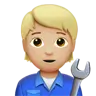 Mechanic: Medium-Light Skin Tone Emoji 🧑🏼‍🔧 image - Apple style