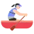 Woman Rowing Boat: Light Skin Tone