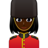Woman Guard: Dark Skin Tone Emoji 💂🏿‍♀️ image - Emojidex style