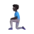 Man Kneeling: Dark Skin Tone