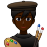 Man Artist: Dark Skin Tone Emoji 👨🏿‍🎨 image - Emojidex style