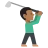 Person Golfing: Medium-Dark Skin Tone