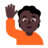 Person Raising Hand: Dark Skin Tone