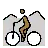Person Mountain Biking: Medium-Dark Skin Tone