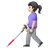 Woman With White Cane: Light Skin Tone