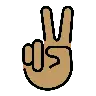 Victory Hand: Medium Skin Tone Emoji ✌🏽 image - OpenMoji style