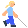 Woman With White Cane: Medium-Light Skin Tone Emoji 👩🏼‍🦯 image - Tossface style