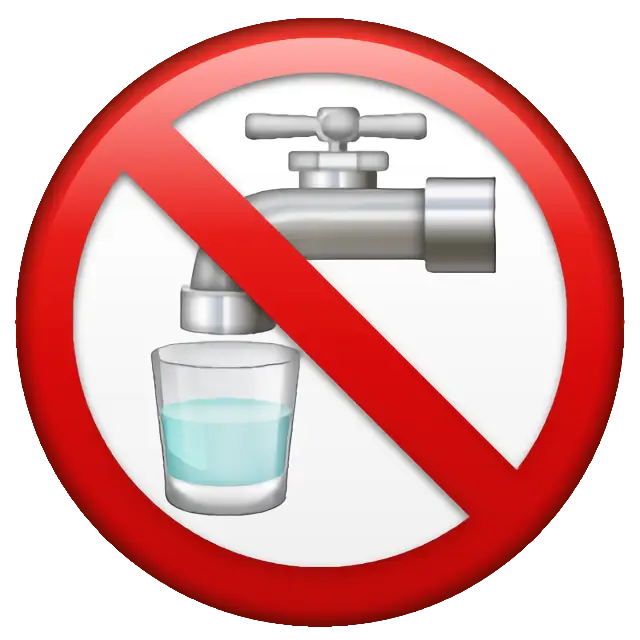Simbolo dell'acqua non potabile