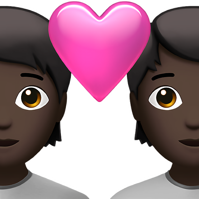 Couple With Heart: Dark Skin Tone