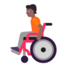 Person In Manual Wheelchair: Medium-Dark Skin Tone Emoji 🧑🏾‍🦽 image - Microsoft Classic 2D style