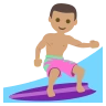Person Surfing: Medium Skin Tone Emoji 🏄🏽 image - EmojiTwo style