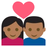 Couple With Heart: Medium-Dark Skin Tone Emoji 💑🏾 image - EmojiTwo style