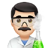 Man Scientist: Light Skin Tone Emoji 👨🏻‍🔬 image - Apple style