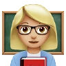 Woman Teacher: Medium-Light Skin Tone Emoji 👩🏼‍🏫 image - Apple style