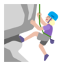Woman Climbing: Medium-Light Skin Tone Emoji 🧗🏼‍♀️ image - Microsoft Classic 2D style