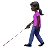 Woman With White Cane: Dark Skin Tone
