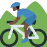 Man Mountain Biking: Dark Skin Tone Emoji 🚵🏿‍♂️ image - Twitter / X (Twemoji) style