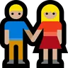 Woman And Man Holding Hands: Medium-Light Skin Tone Emoji 👫🏼 image - Microsoft Windows 10 Segoe UI Emoji style