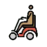 Person In Motorized Wheelchair: Medium Skin Tone Emoji 🧑🏽‍🦼 image - OpenMoji style
