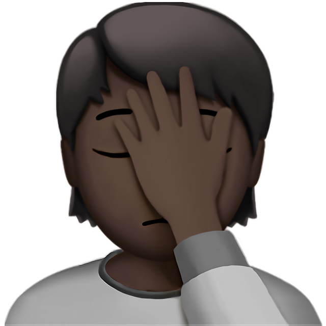 Person Facepalming: Dark Skin Tone