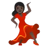 Woman Dancing: Dark Skin Tone Emoji 💃🏿 image - Google Noto Color Animated style