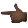 Backhand Index Pointing Left: Dark Skin Tone Emoji 👈🏿 image - WhatsApp style