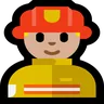 Man Firefighter: Medium-Light Skin Tone Emoji 👨🏼‍🚒 image - Microsoft Windows 10 Segoe UI Emoji style