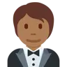 Person In Tuxedo: Medium-Dark Skin Tone Emoji 🤵🏾 image - Twitter / X (Twemoji) style
