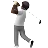Person Golfing: Dark Skin Tone