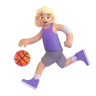 Woman Bouncing Ball: Medium-Light Skin Tone Emoji ⛹🏼‍♀️ image - Microsoft 3D Fluent style