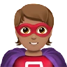 Superhero: Medium Skin Tone Emoji 🦸🏽 image - Apple style