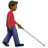 Man With White Cane Facing Right: Medium-Dark Skin Tone