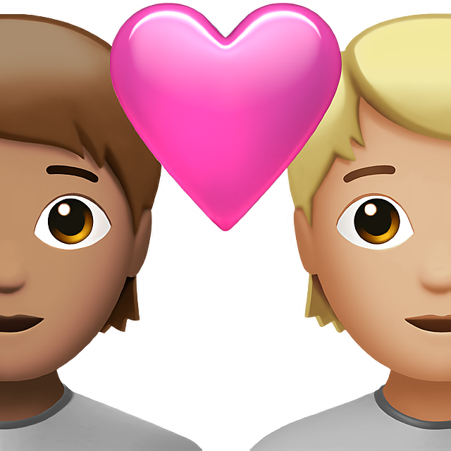 Couple With Heart: Person, Person, Medium Skin Tone, Medium-Light Skin Tone