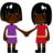 Women Holding Hands: Dark Skin Tone