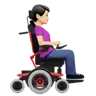 Woman In Motorized Wheelchair Facing Right: Light Skin Tone Emoji 👩🏻‍🦼‍➡️ image - Apple style