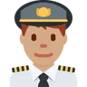 Man Pilot: Medium Skin Tone Emoji 👨🏽‍✈️ image - Twitter / X (Twemoji) style