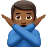 Man Gesturing No: Medium-Dark Skin Tone Emoji 🙅🏾‍♂️ image - Apple style