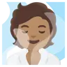 Person In Steamy Room: Medium Skin Tone Emoji 🧖🏽 image - Google Noto Color style
