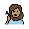 Deaf Woman: Medium Skin Tone Emoji 🧏🏽‍♀️ image - OpenMoji style
