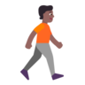 Person Walking Facing Right: Medium-Dark Skin Tone Emoji 🚶🏾‍➡️ image - Microsoft Classic 2D style