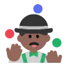 Man Juggling: Medium-Dark Skin Tone Emoji 🤹🏾‍♂️ image - Tossface style