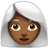 Woman: Medium-Dark Skin Tone, White Hair Emoji 👩🏾‍🦳 image - Apple style