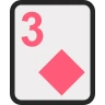 Playing Card Three of Diamonds 🃃 image - EmojiTwo style