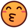 Visage embrassant aux yeux réjouis Emoji 😙 image - Emojidex style