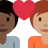 Couple With Heart: Person, Person, Dark Skin Tone, Medium Skin Tone