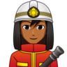 Man Firefighter: Medium-Dark Skin Tone Emoji 👨🏾‍🚒 image - Emojidex style