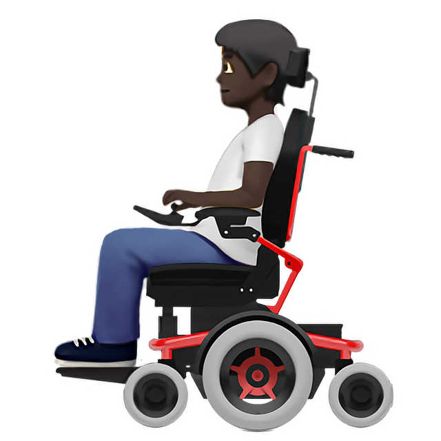 Person In Motorized Wheelchair: Dark Skin Tone